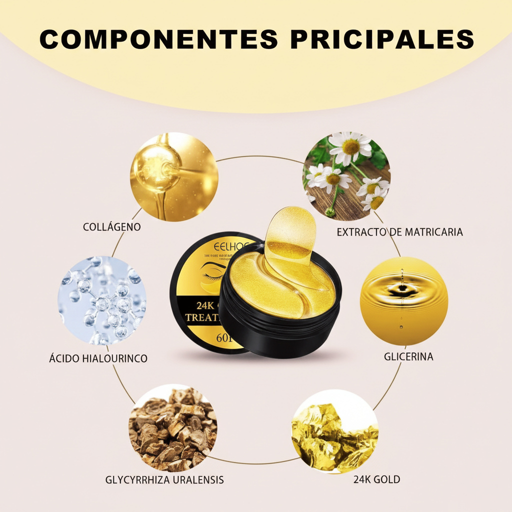 Parches Iluminadores 24K GoldLift™ – Antibolsas & Antiojeras  Despierta tu mirada en solo 10 minutos