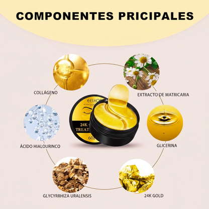 Parches Iluminadores 24K GoldLift™ – Antibolsas & Antiojeras  Despierta tu mirada en solo 10 minutos