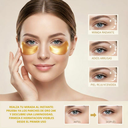 Parches Iluminadores 24K GoldLift™ – Antibolsas & Antiojeras  Despierta tu mirada en solo 10 minutos