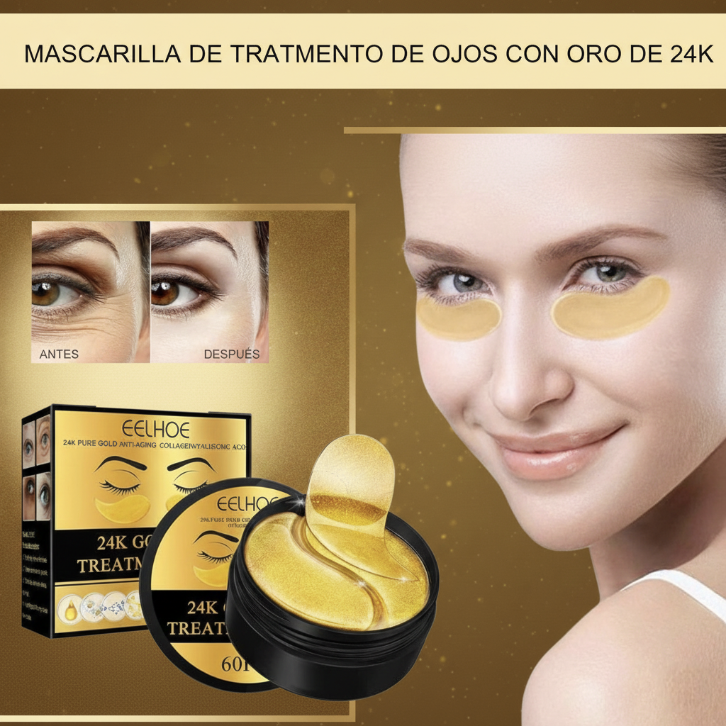 Parches Iluminadores 24K GoldLift™ – Antibolsas & Antiojeras  Despierta tu mirada en solo 10 minutos