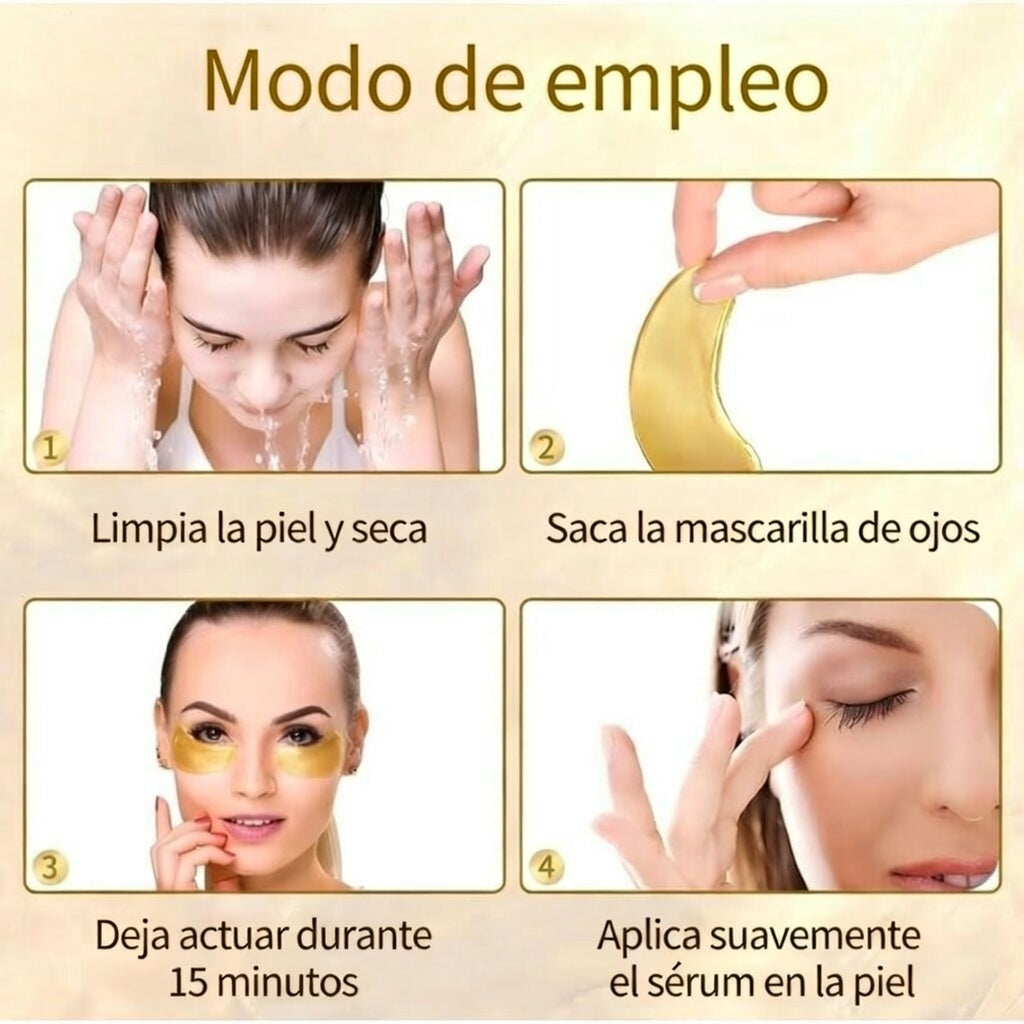 Parches Iluminadores 24K GoldLift™ – Antibolsas & Antiojeras  Despierta tu mirada en solo 10 minutos